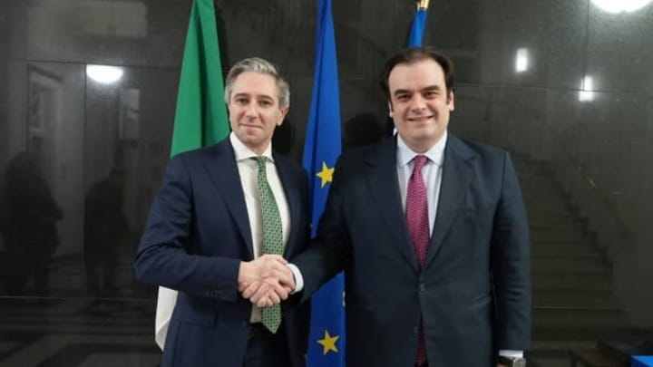 Συνάντηση Πιερρακάκη με τον Ιρλανδό ομόλογό του: Εργαζόμαστε για μια ισχυρή, ενιαία και ανταγωνιστική Ευρώπη